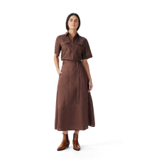 Kierle Linen Wrap Skirt - Cocoa