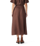 Kierle Linen Wrap Skirt - Cocoa