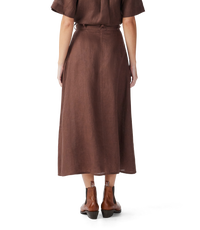 Kierle Linen Wrap Skirt - Cocoa