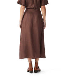 Kierle Linen Wrap Skirt - Cocoa