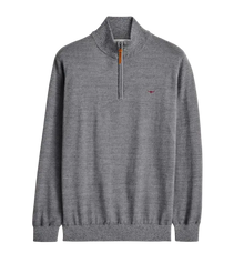 Ernest merino 1/4 zip knit - Mid Grey