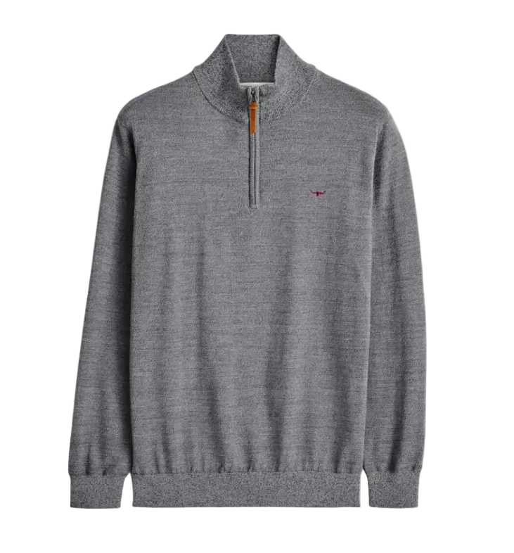 Ernest merino 1/4 zip knit - Mid Grey