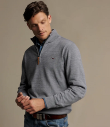 Ernest merino 1/4 zip knit - Mid Grey