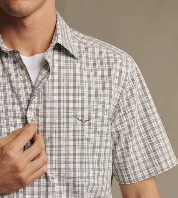Winton Poplin Check SS Shirt - White