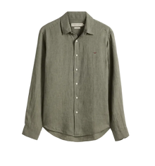 Newman linen shirt - Forest Green