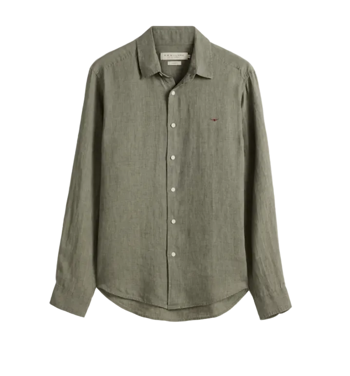 Newman linen shirt - Forest Green