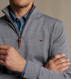 Ernest merino 1/4 zip knit - Mid Grey