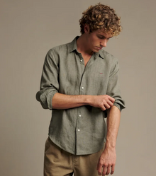 Newman linen shirt - Forest Green