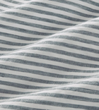 Tuck linen stripe dress