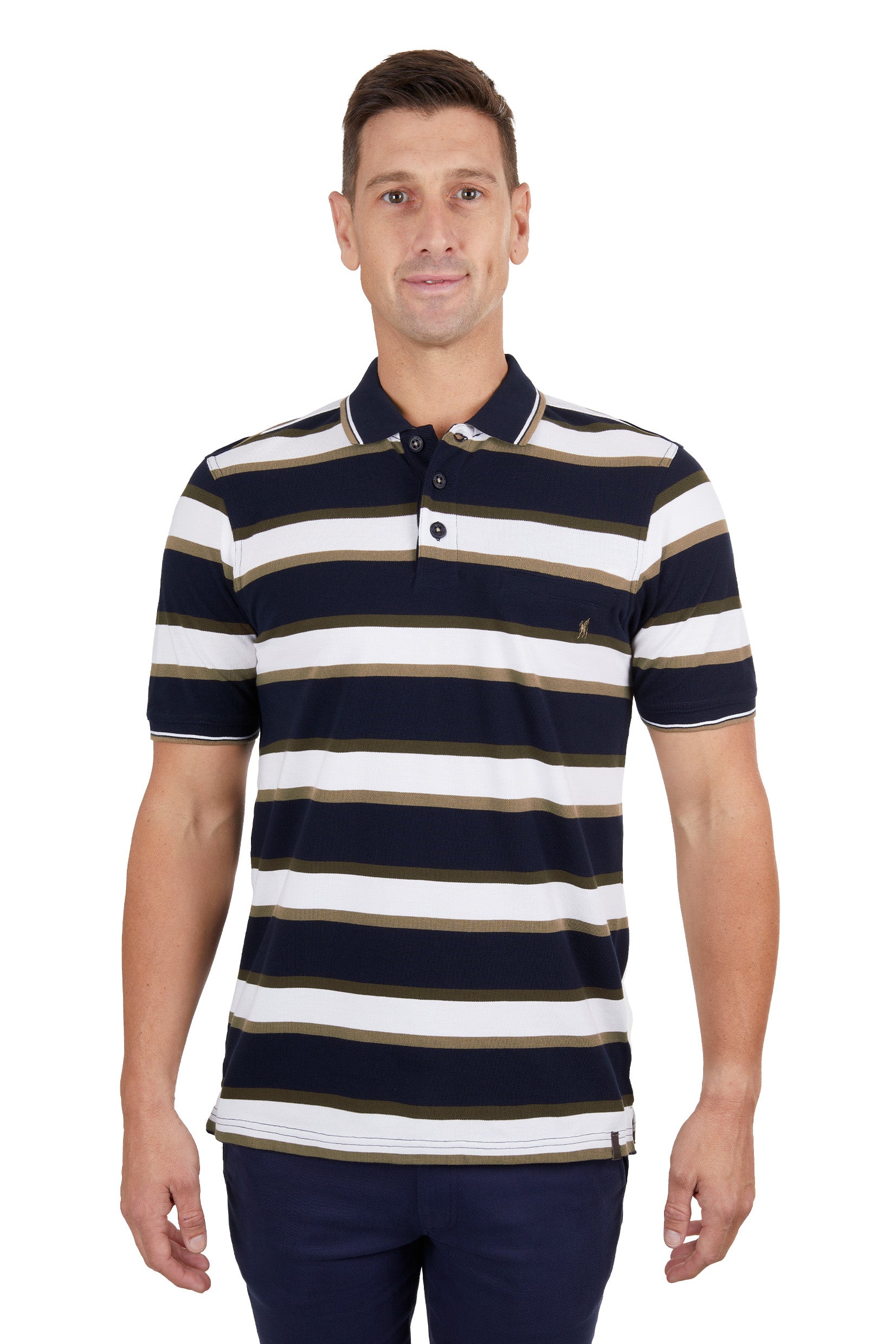 Thomas Cook Ash Tailored 1-Pocket Short Sleeve Polo