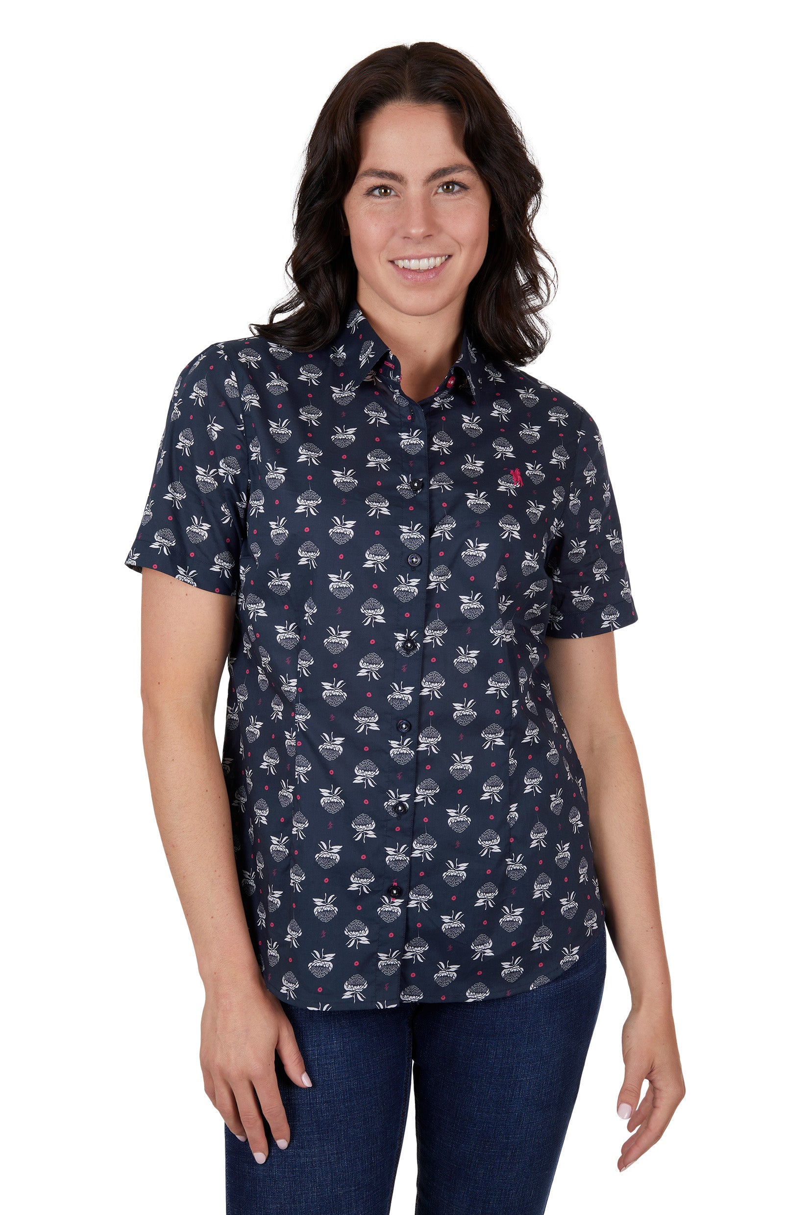 Thomas Cook Amber Short Sleeve Shirt - Navy Sand