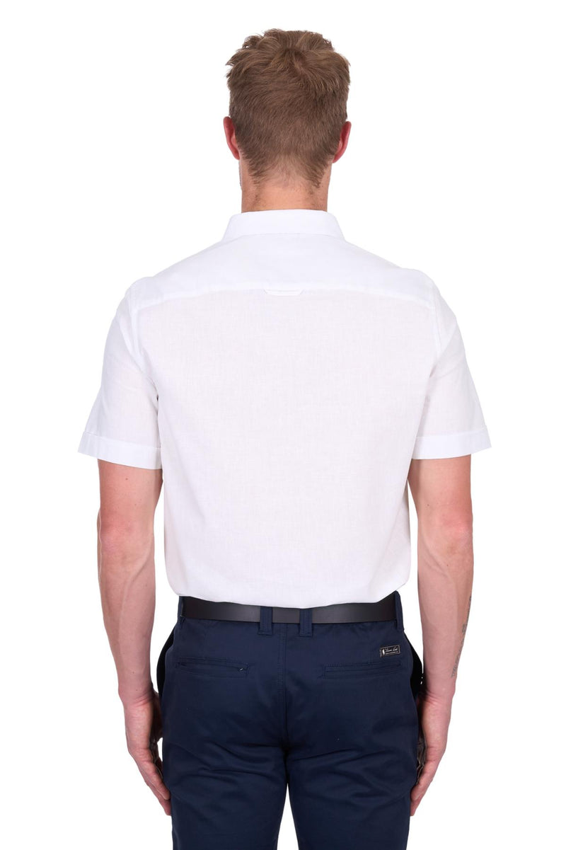 Mens TC Linen SS Shirt - White
