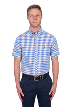 Thomas Cook Chris Tailored Check Short Sleeve Shirt - Blue/Tan