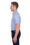 Chris Tailored Check SS Shirt - Blue/Tan