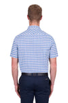 Chris Tailored Check SS Shirt - Blue/Tan