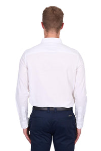 Mens TC Linen LS Shirt - White