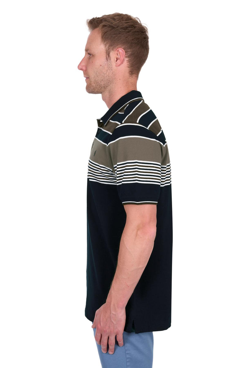 Josua SS Polo - Navy Tan