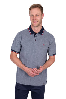 Thomas Cook Mens Dan Tailored Short Sleeve Polo - Navy Marle