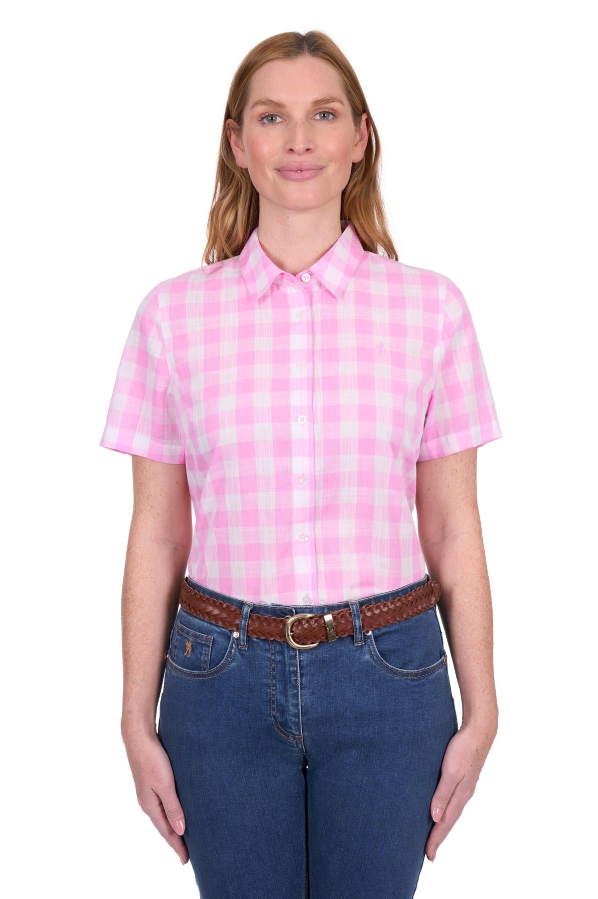 Thomas Cook Eliza Short Sleeve Shirt - Pink White