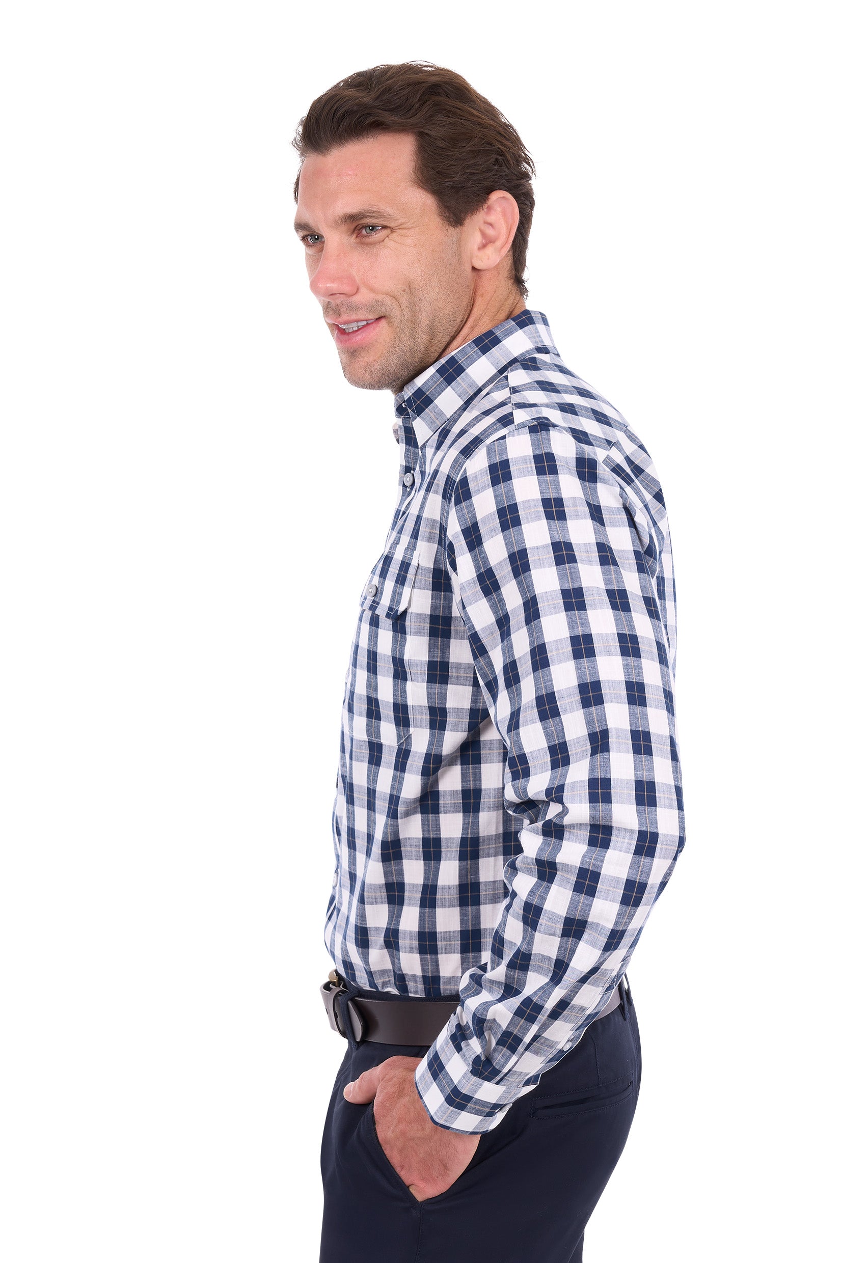 Thomas Cook Ezra 2Pkt LS Shirt - Navy/White