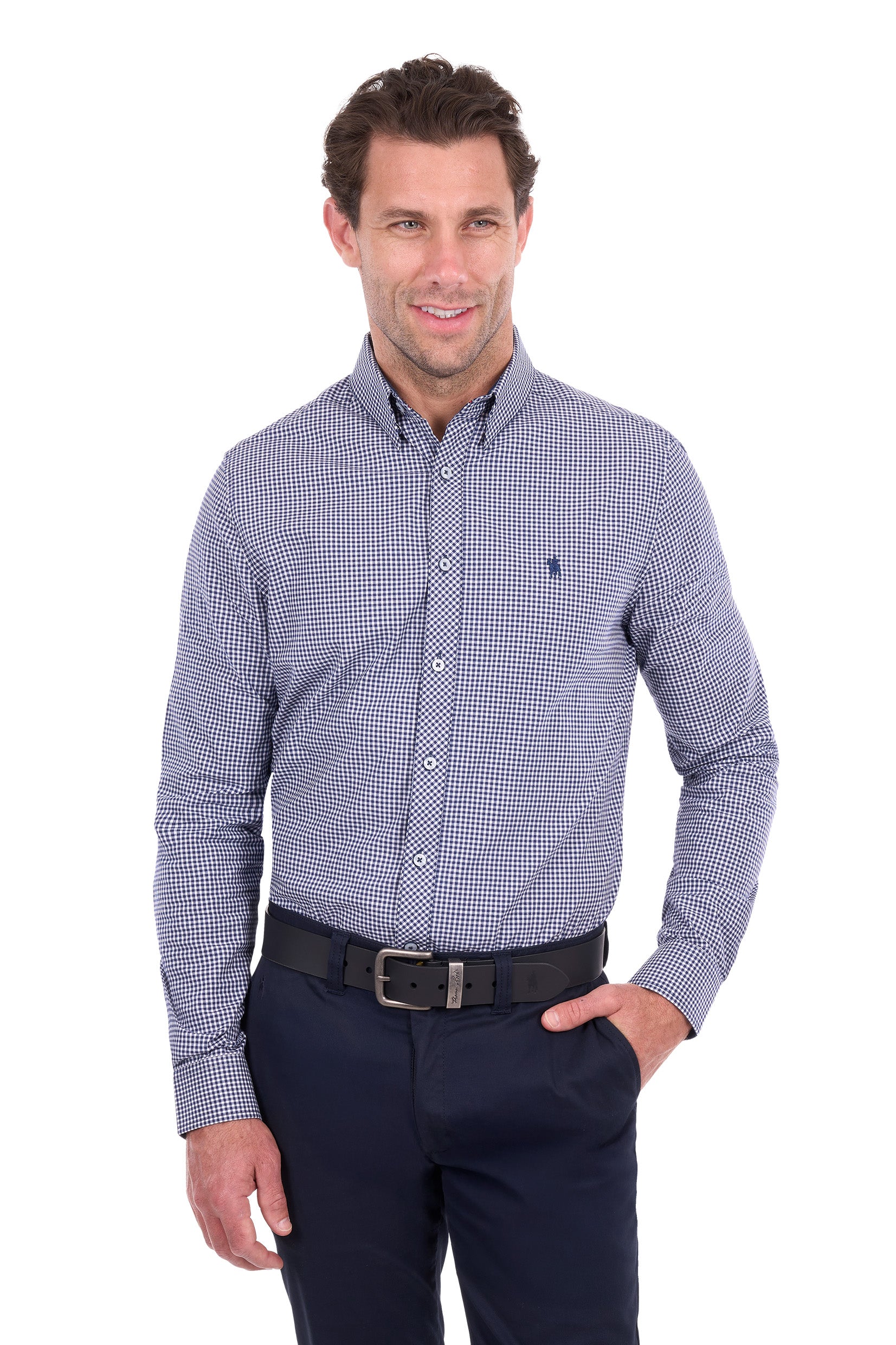 Thomas Cook Luca Tailored LS Shirt - Navy/White