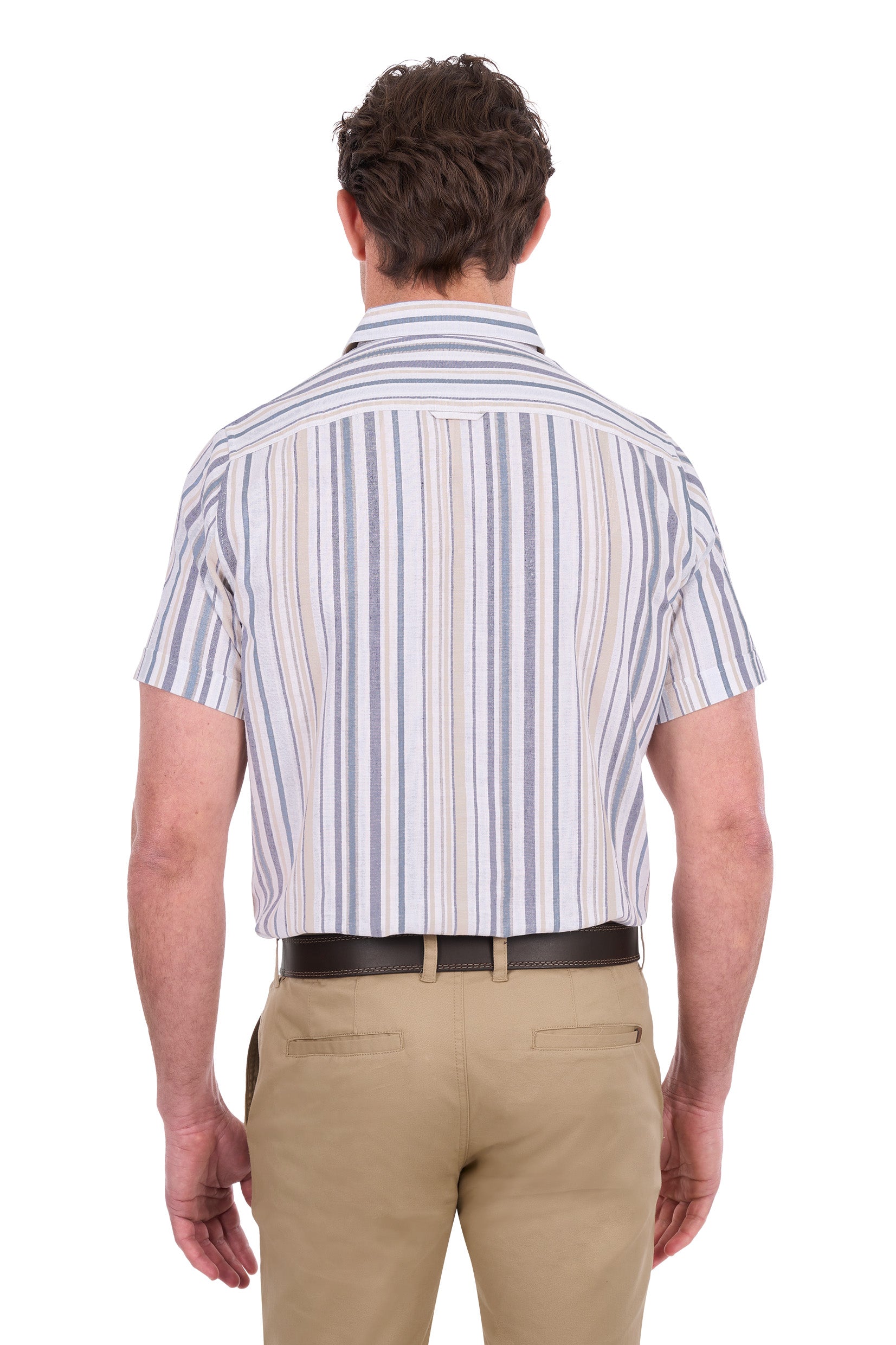 Thomas Cook Max Linen SS Shirt - Navy/Tan