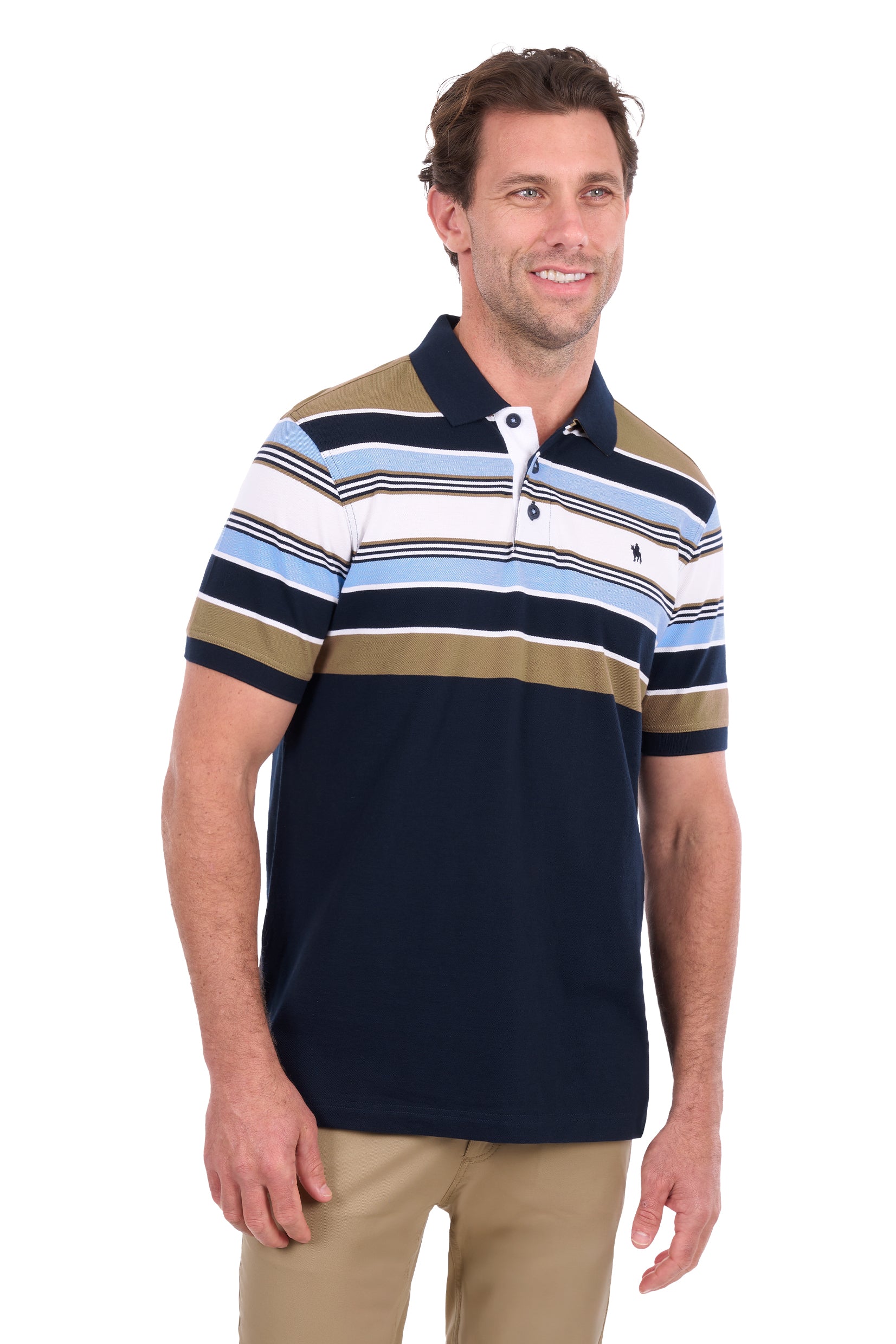 Thomas Cook Phillip SS Polo - Navy/Tan