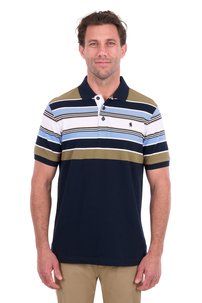 Thomas Cook Phillip SS Polo - Navy/Tan