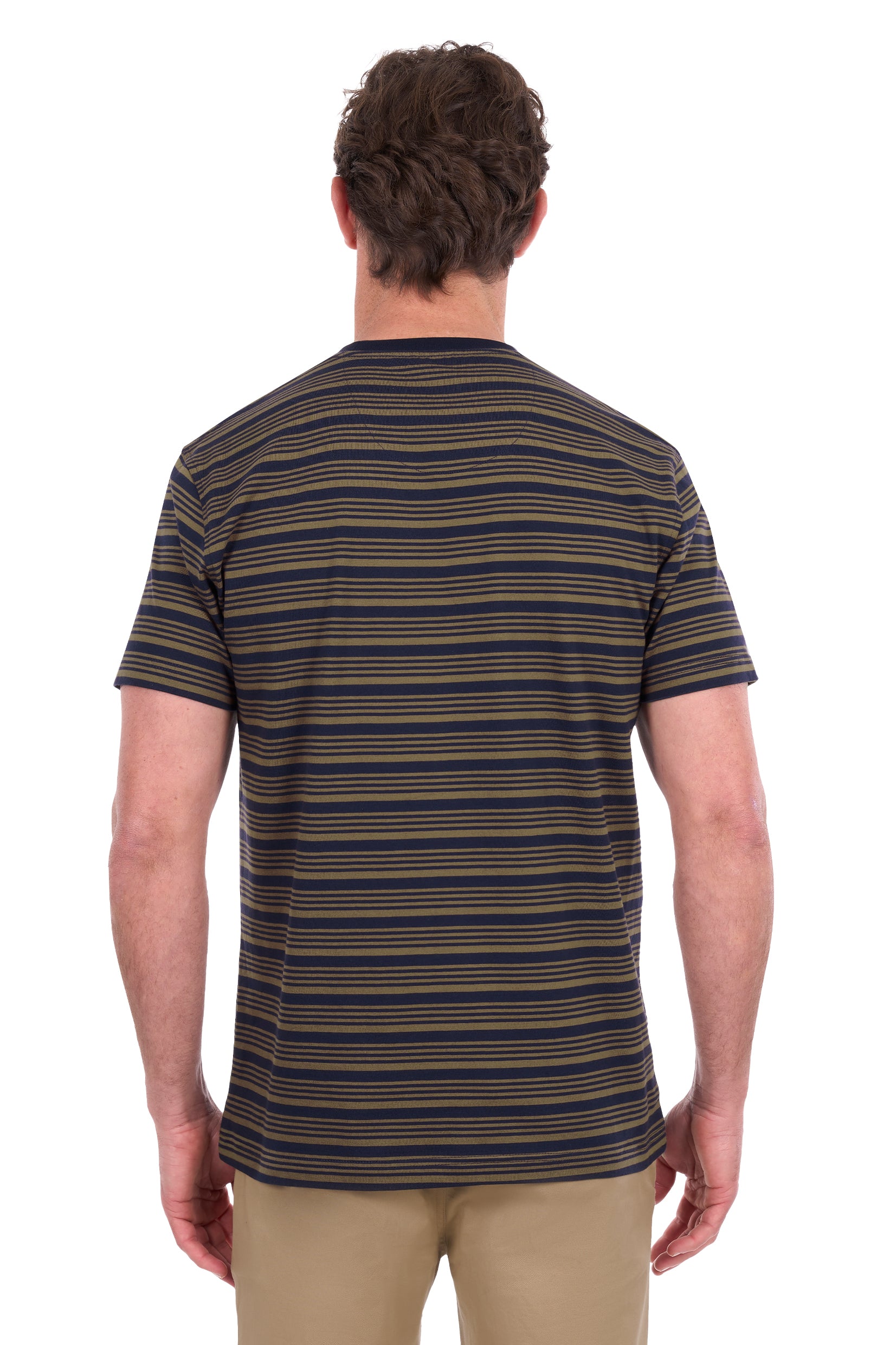 Thomas Cook Oliver Stripe 1 Pkt SS Tee - Navy/Dark Tan