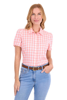 Thomas Cook Agnes SS Shirt - Peach/White