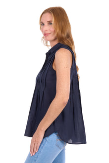 Thomas Cook Pearl Sleeveless Shirt - Navy