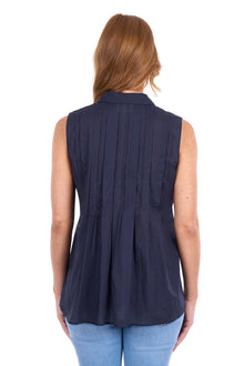 Thomas Cook Pearl Sleeveless Shirt - Navy