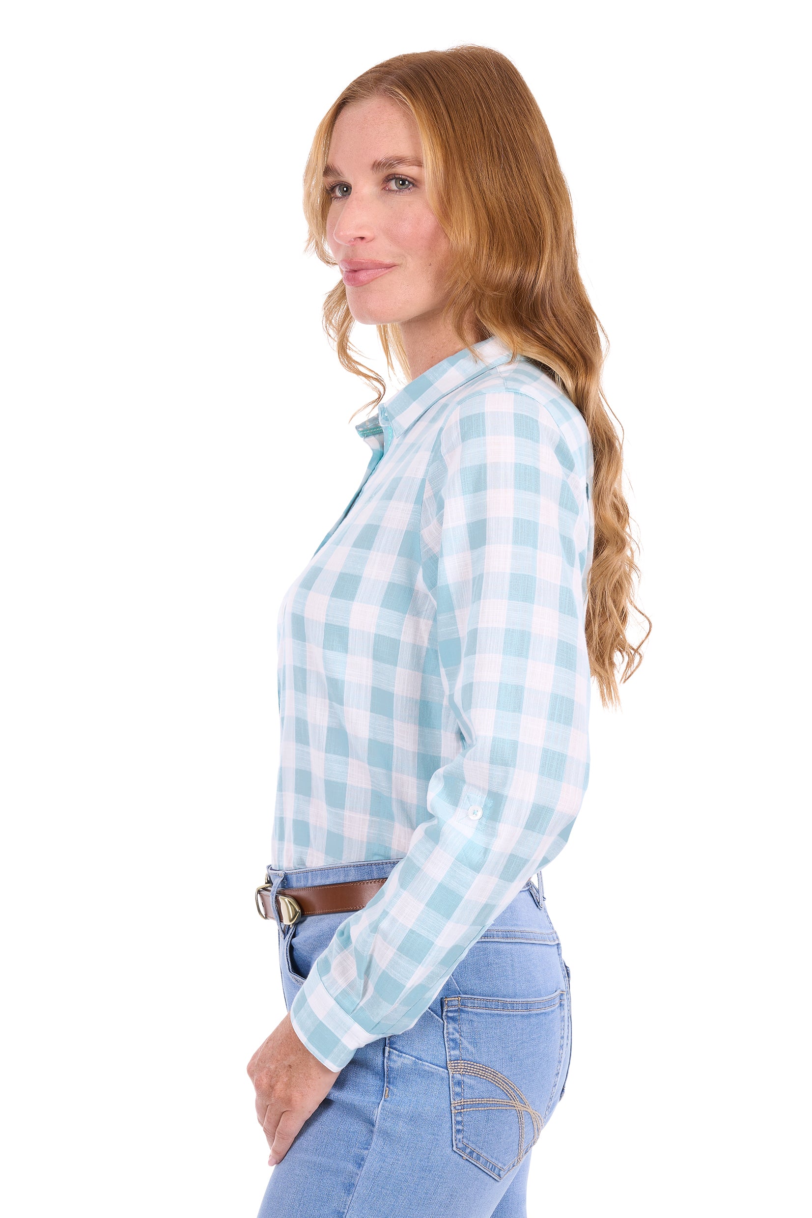 Thomas Cook Eliza LS Shirt - Turquoise/White