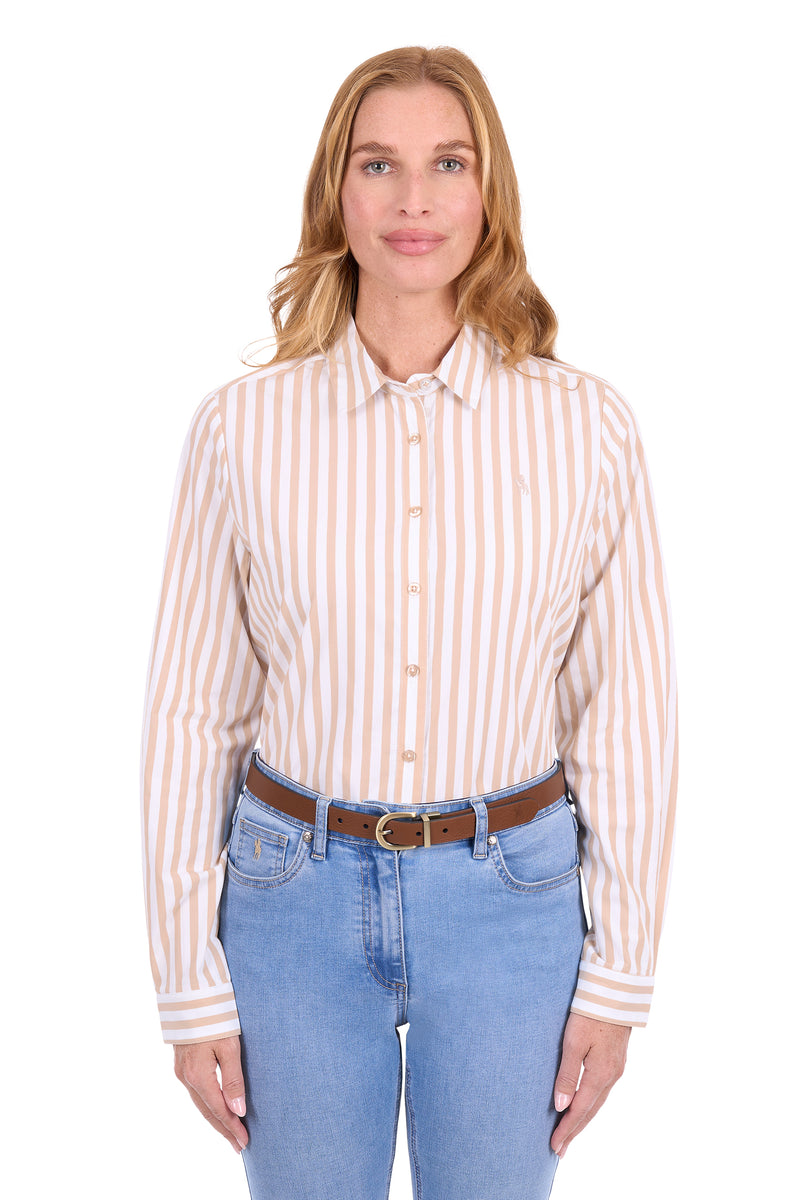 Thomas Cook Ellie LS Shirt - Tan/White