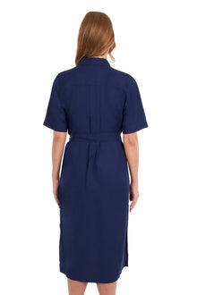 Thomas Cook Carol Linen Shirt Dress - Navy