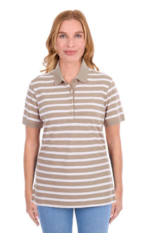 Thomas Cook Amber SS Polo - Tan Marle/White