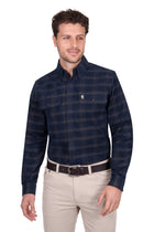 Thomas Cook Ronald Long Sleeve Shirt - Navy/Tan