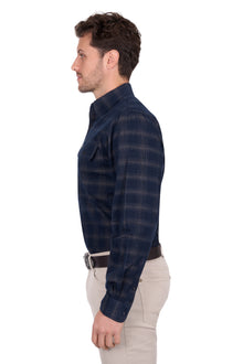 Thomas Cook Ronald Long Sleeve Shirt - Navy/Tan