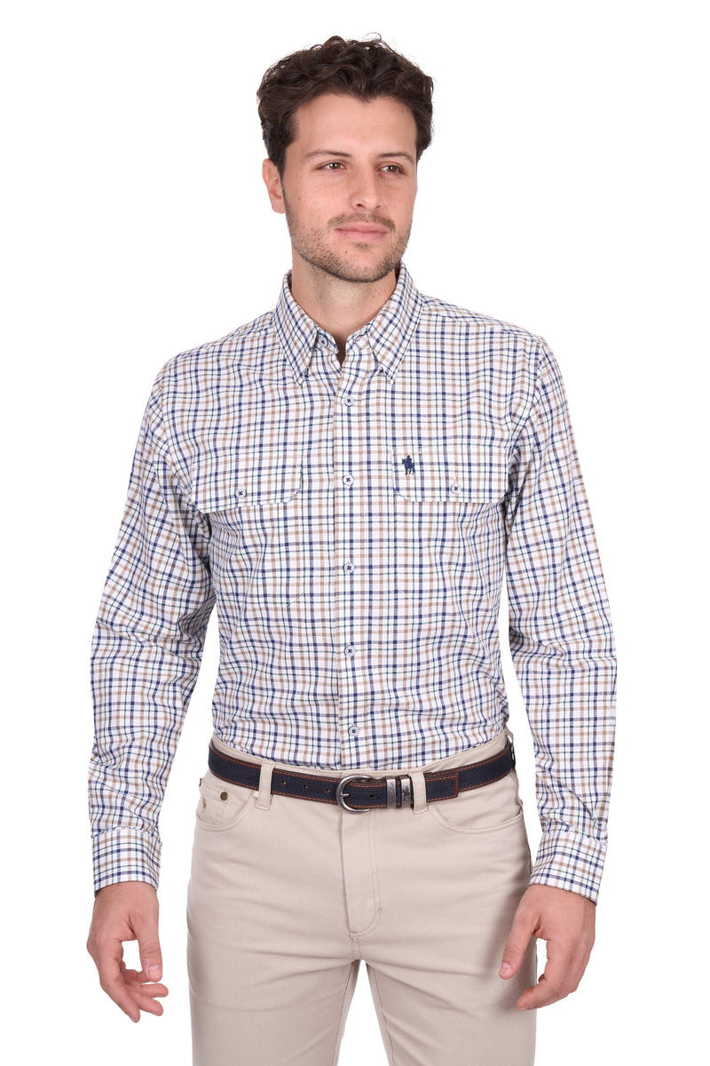 Thomas Cook Chad Long Sleeve Shirt - Navy/Green