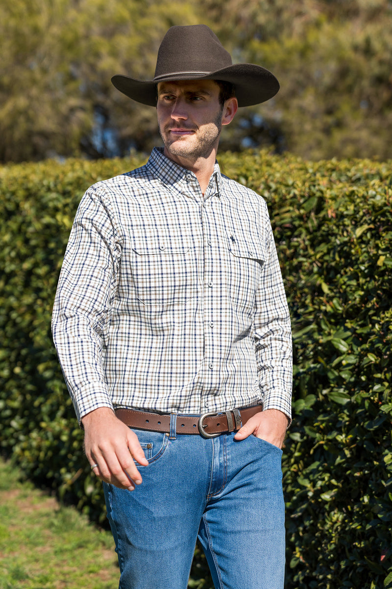 Thomas Cook Chad Long Sleeve Shirt - Navy/Green