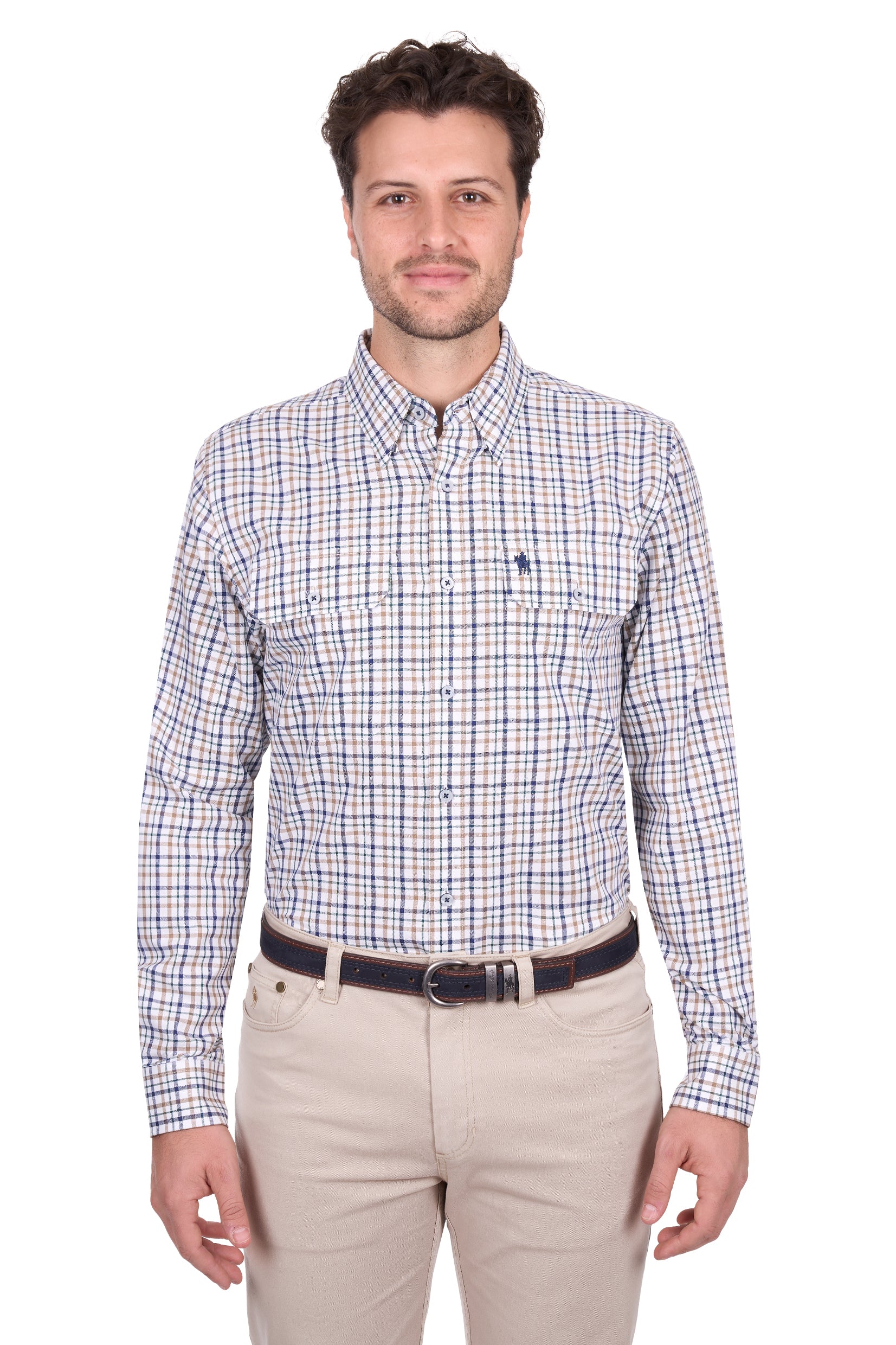 Thomas Cook Chad Long Sleeve Shirt - Navy/Green