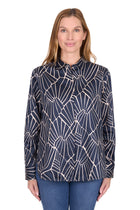 Thomas Cook Narelle Long Sleeve Shirt - Navy/Tan