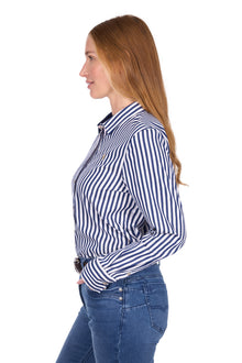 Thomas Cook Celine Long Sleeve Shirt - Navy/White