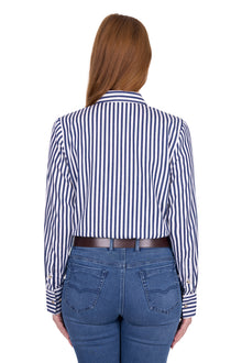 Thomas Cook Celine Long Sleeve Shirt - Navy/White