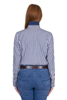 Thomas Cook Celine Long Sleeve Shirt - Navy/White