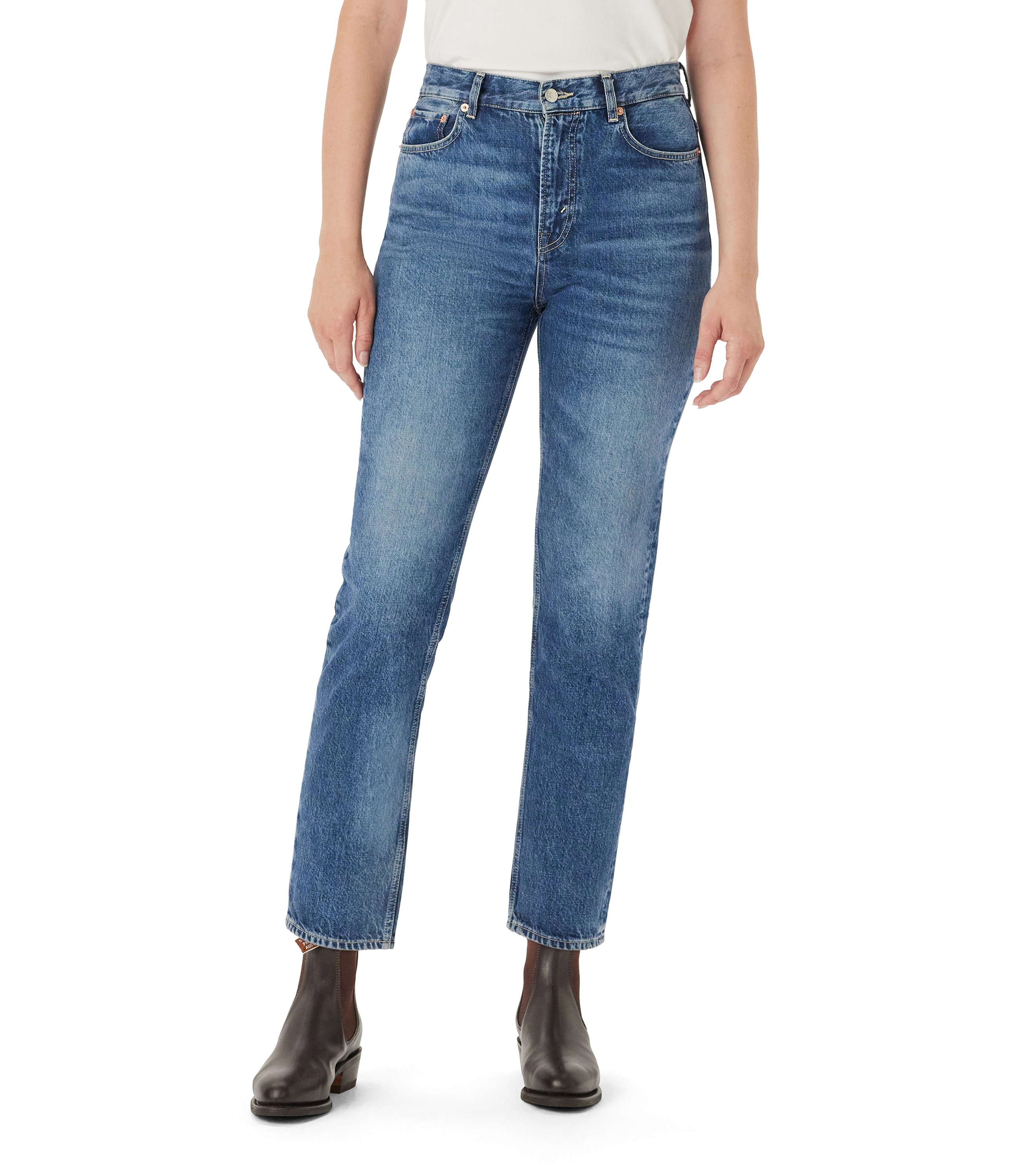 Rowe Cropped Straight Jean - Vintage Indigo