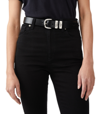 1 1/4 3 Piece Solid Hide Belt - Black