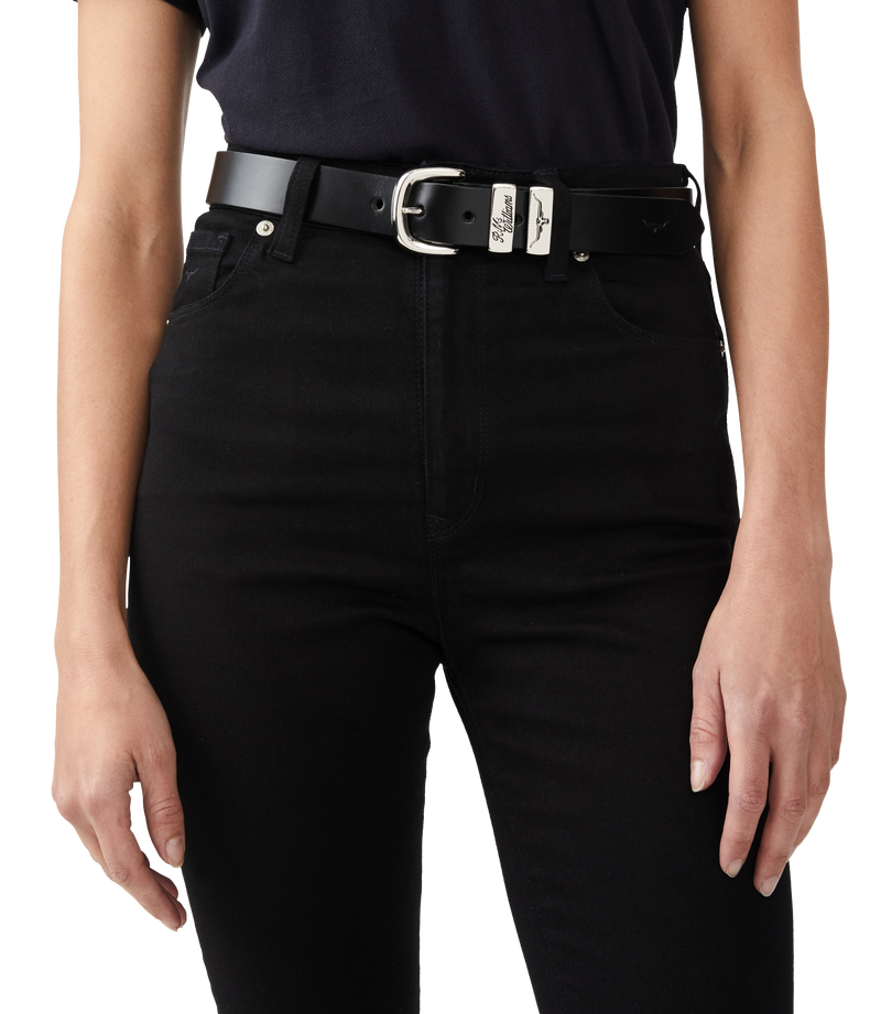 1 1/4 3 Piece Solid Hide Belt - Black