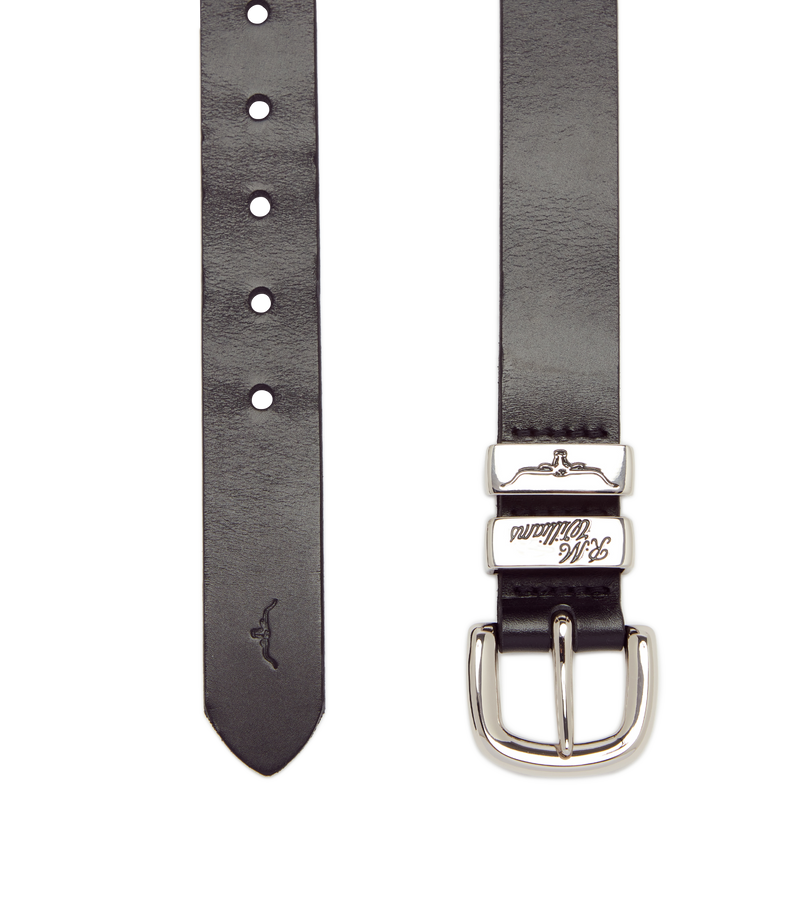 1 1/4 3 Piece Solid Hide Belt - Black