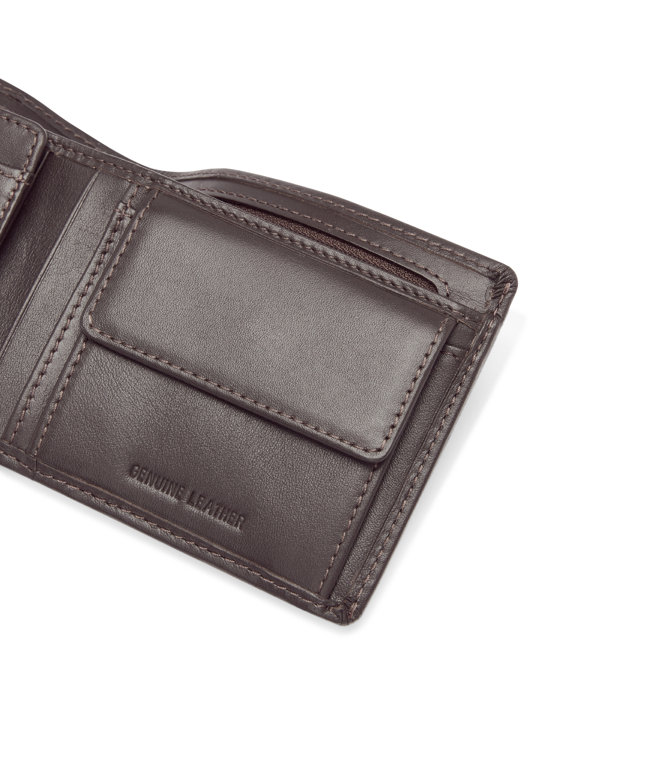 Wallet With Coin Pocket - Brown